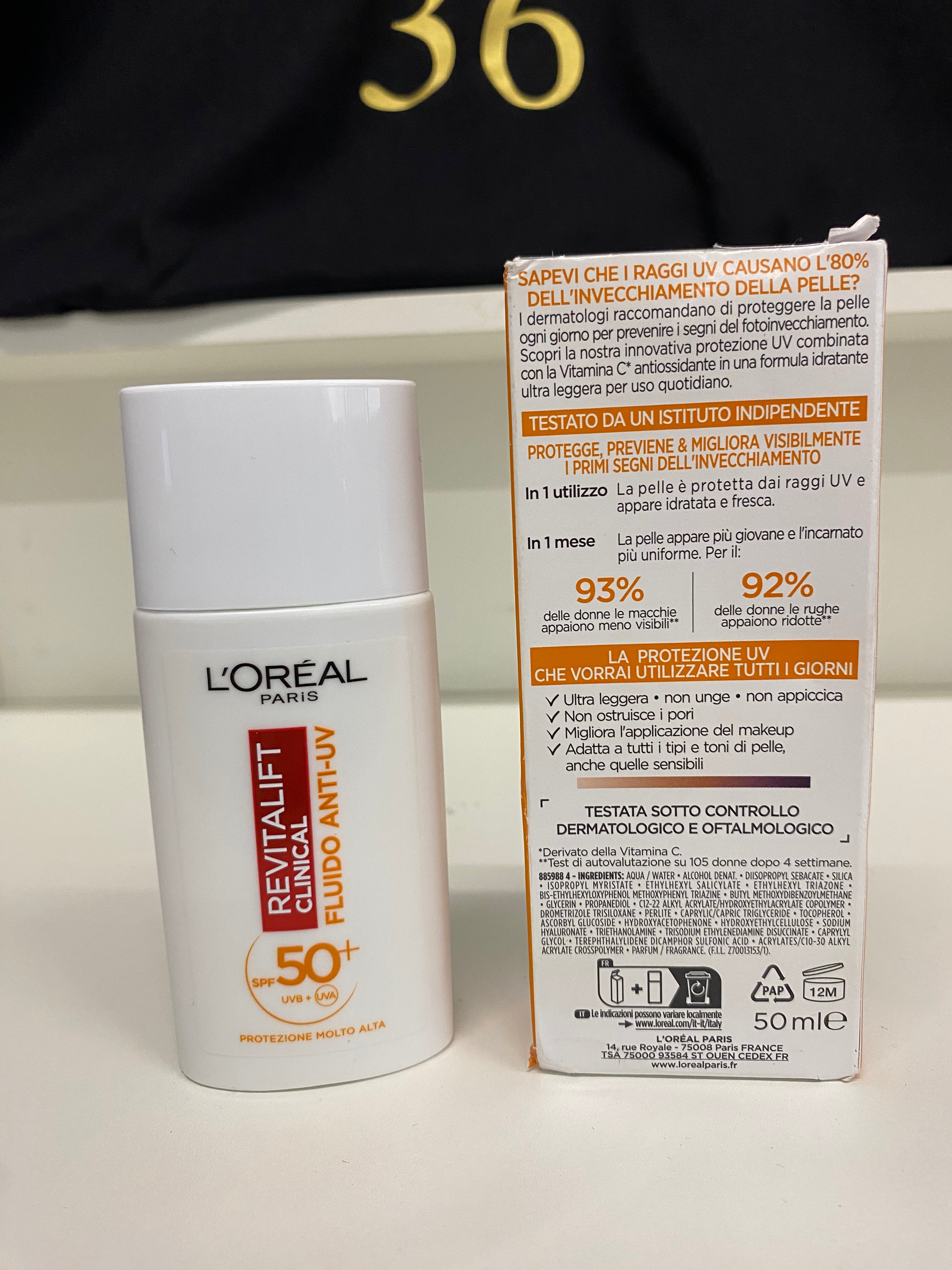 L'OREAL	REVITALIFT CLINICAL FLUIDO ANTI-UV SPF 50+